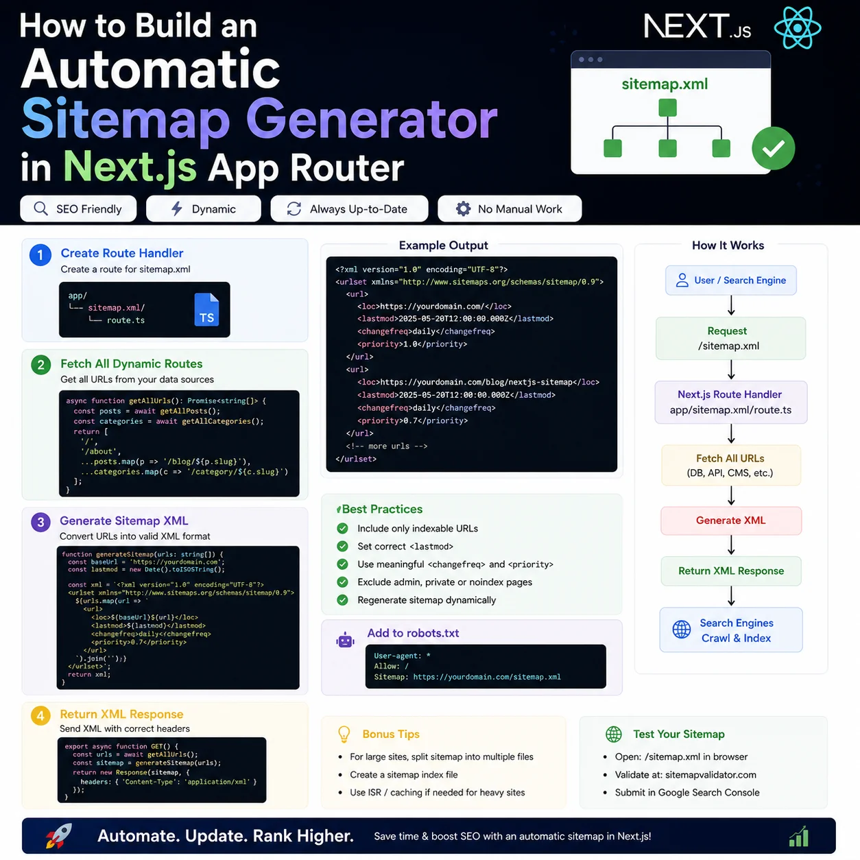 How to Build an Automatic Sitemap Generator in Next.js App Router